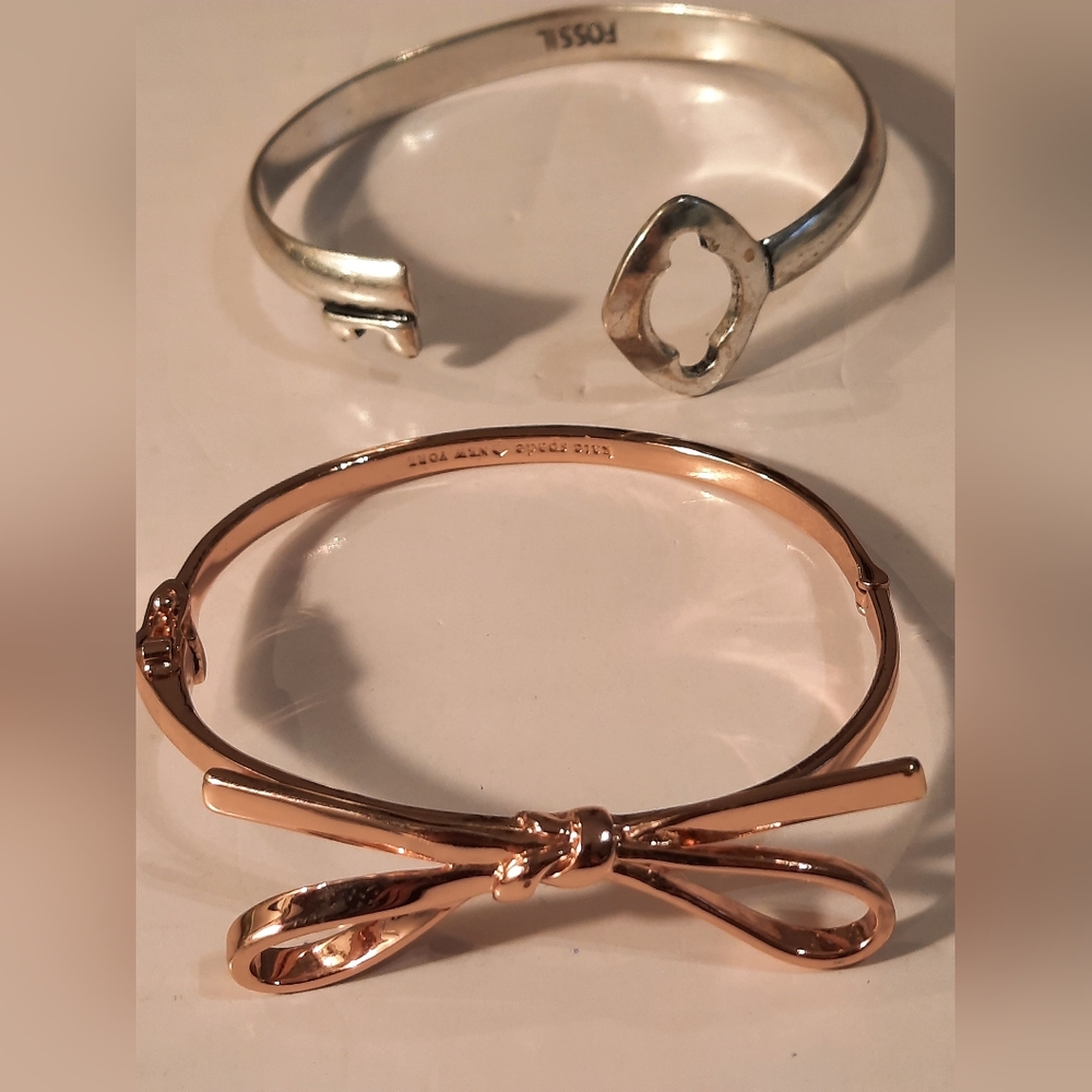 Fossil Silver Tone And Gold Tone Kate Of Spade Bangles Bracelets